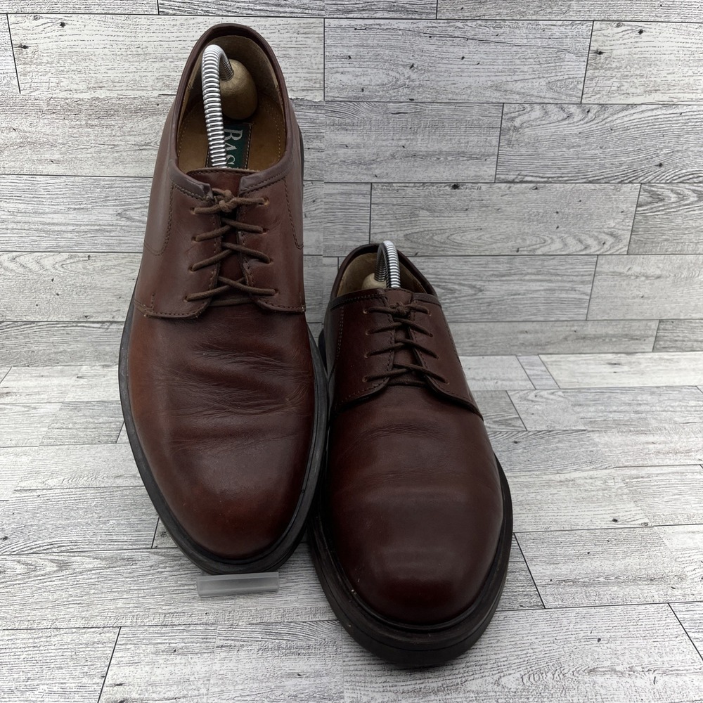 Bass Brown Leather Derby Dress Shoes Italy Men Size‎ 9.5M